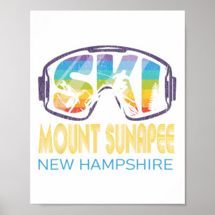 Poster Ski Mont Sunapee New Hampshire Vacances ski