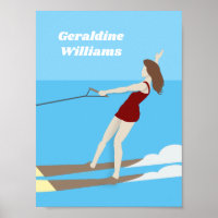 Ski nautique de style vintage