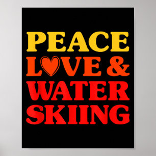 Poster Ski nautique j'aime le ski nautique pour femmes et