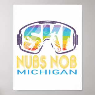 Poster Ski Nubs Nob Michigan Vacances ski