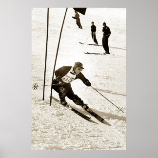Poster Ski Racing Slalom Ski Sports descente Ski
