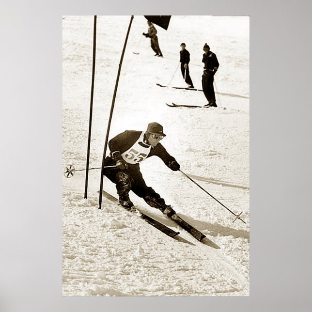 Poster Ski Racing Slalom Ski Sports descente Ski (Devant)