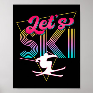 Poster Ski Retro 80s Skiing Party Outfit 90s Skier