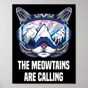 Poster Ski Snowboard Goggets Drôle Les Mowtains Sont Call