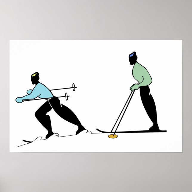 POSTER SKI SPORT SKI CARTOON (Devant)