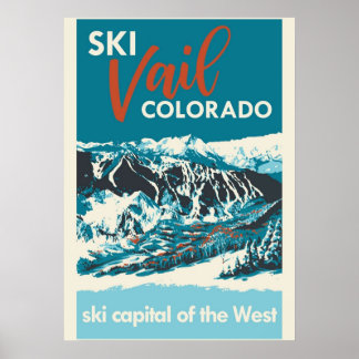 Poster Ski Vail Colorado vintage