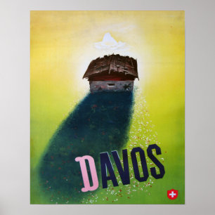 poster ski vintage, Davos