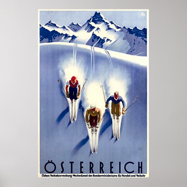 Poster Ski vintage d'Österreich (Devant)