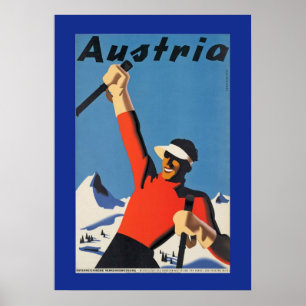 Poster Ski vintage en Autriche
