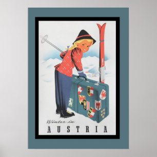 Poster Ski vintage en Autriche