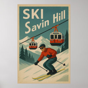 Poster Ski vintage Savin Hill