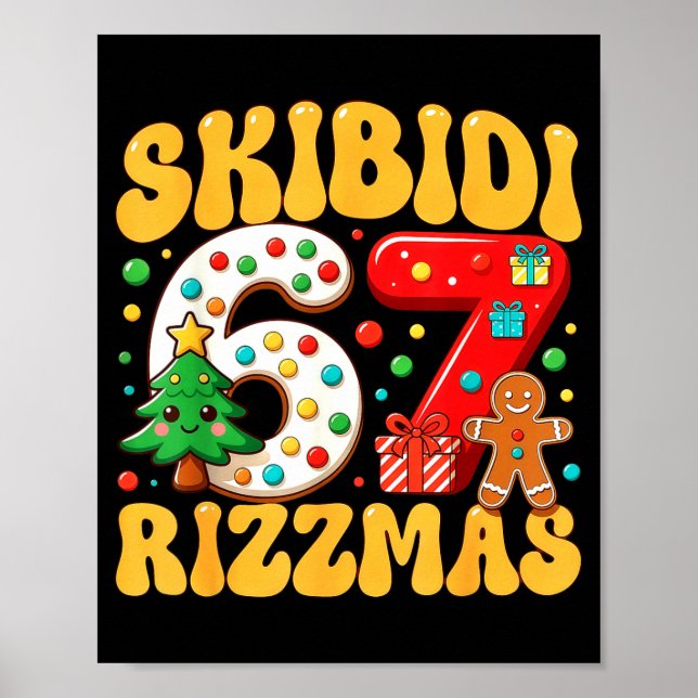 Poster Skibidi 67 Rizzmas Six Seven Meme Christmas Boys G (Devant)