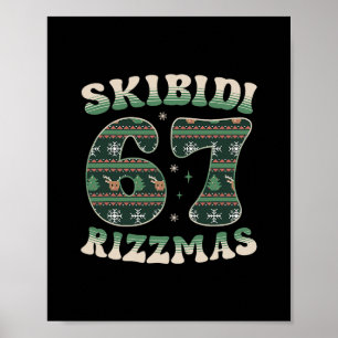 Poster Skibidi Rizzmas 67 Six Seven Mème Noël dégueu F