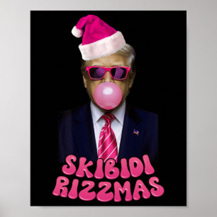 Poster Skibidi Rizzmas Christmas Pink Trump Buble Gum Ch