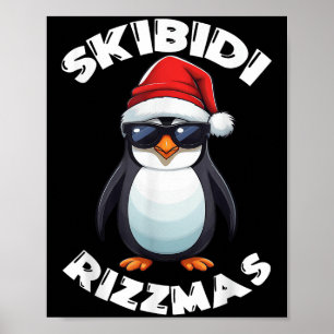 Poster Skibidi Rizzmas Manchot Rizz La Saison Drôle Char
