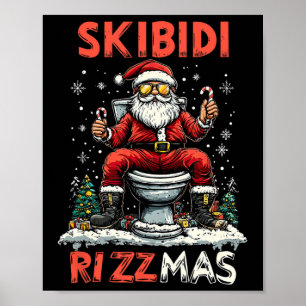 Poster Skibidi Rizzmas Père Noël Toilet Funny Noël