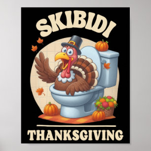 Poster Skibidi Thanksgiving Mème amusant Skibidi Toilet T
