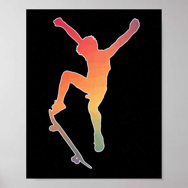 Poster Skier garçon Skate |Pour les amateurs de skateboar (Devant)