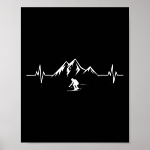 Poster Skier Ski Montagne Rythme Cardio T-shirt Nature S