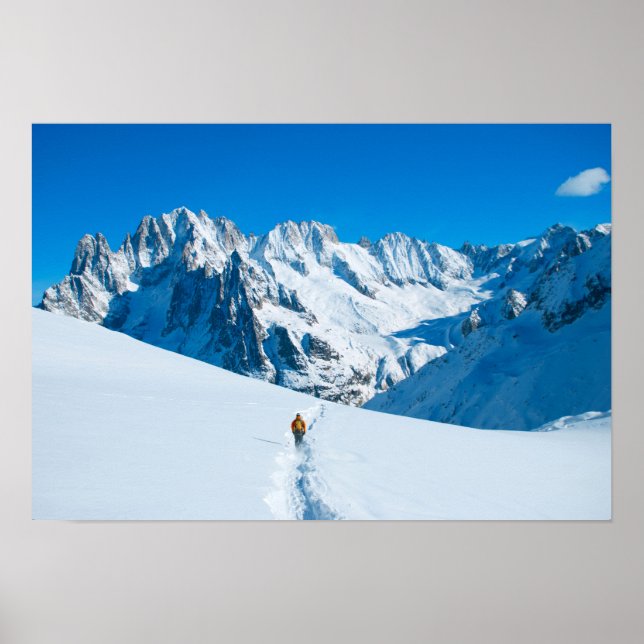 Poster Skier sur Snowy Mountain Vista (Devant)