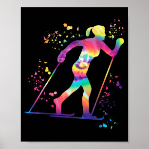 Poster Skieur de fond nordique xc ski