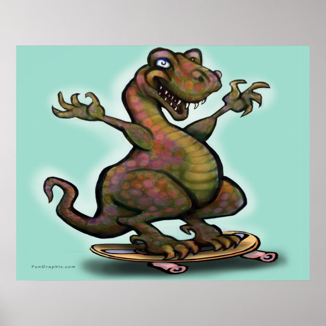 Poster Skieur Saurus Rex (Devant)