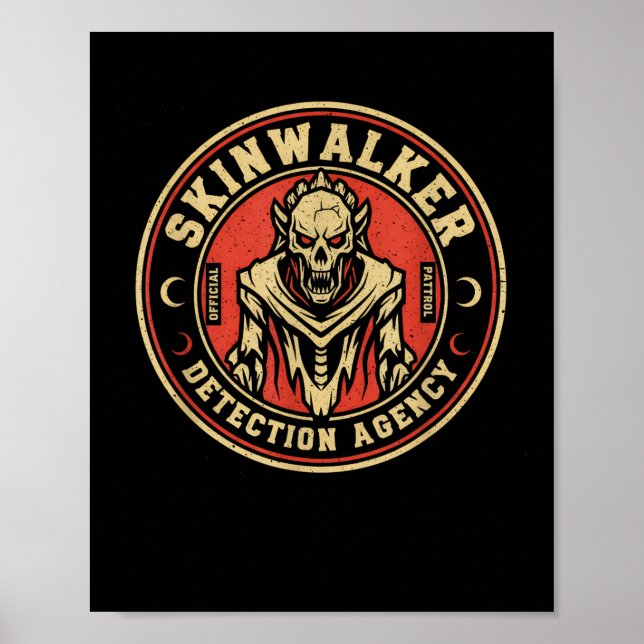 Poster Skinwalker Detection Agency Funny Cryptid Skinwalk (Devant)