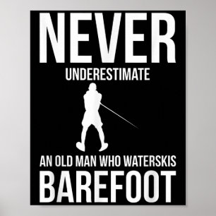 Poster Skis nautiques ski barefoot 