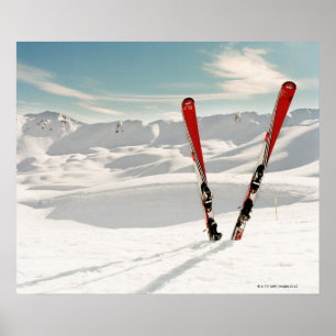Poster Skis rouges
