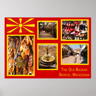 Poster Skopje, Ancien Bazar de Macédoine du Nord