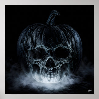 Poster Skull Fog Pumpkin