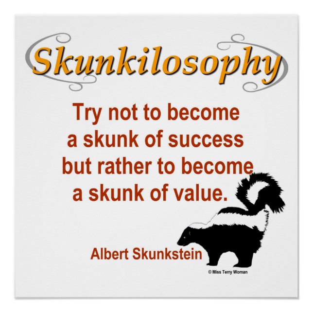 Poster Skunkilosophy : Skunk of Value (Devant)