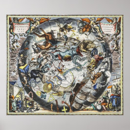 Poster Sky Constellations Carte Vintage