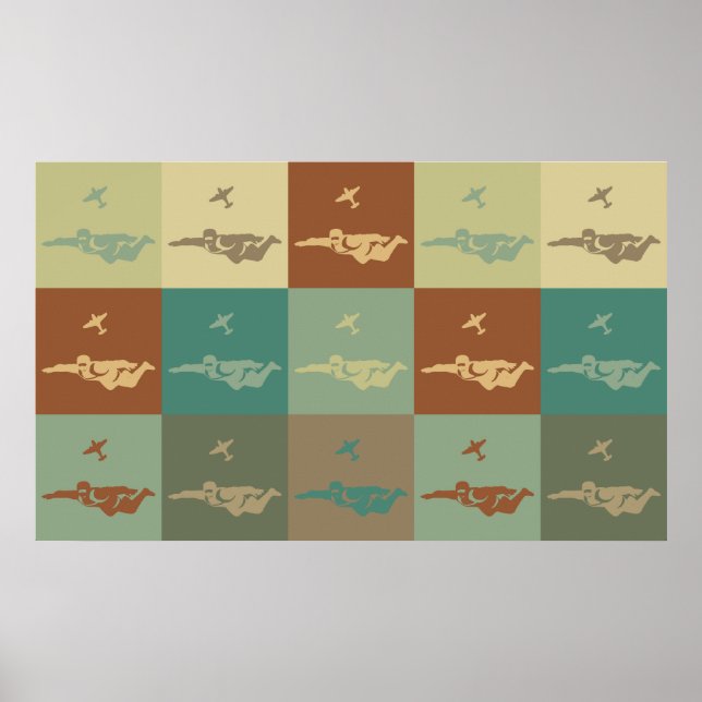 Poster Skydiving Pop Art (Devant)