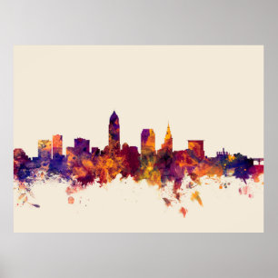 Poster Skyline Cleveland Ohio