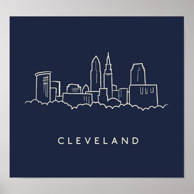 Poster Skyline Cleveland Ohio (Devant)