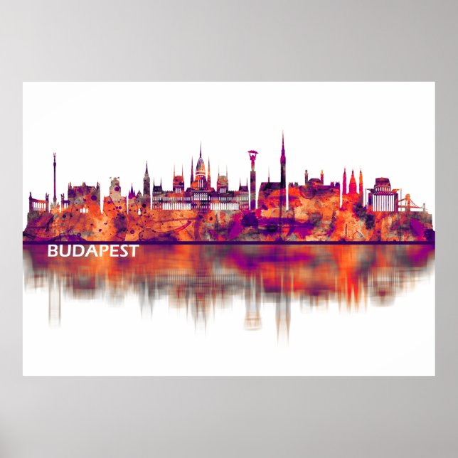 Poster Skyline de Budapest (Devant)