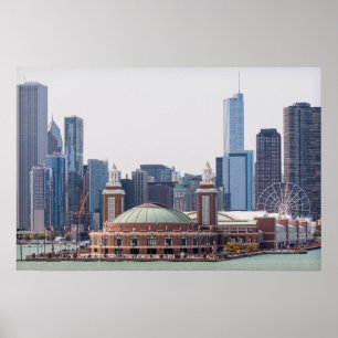 Poster Skyline de Chicago Illinois City
