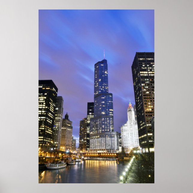 Poster Skyline de Chicago River (Devant)