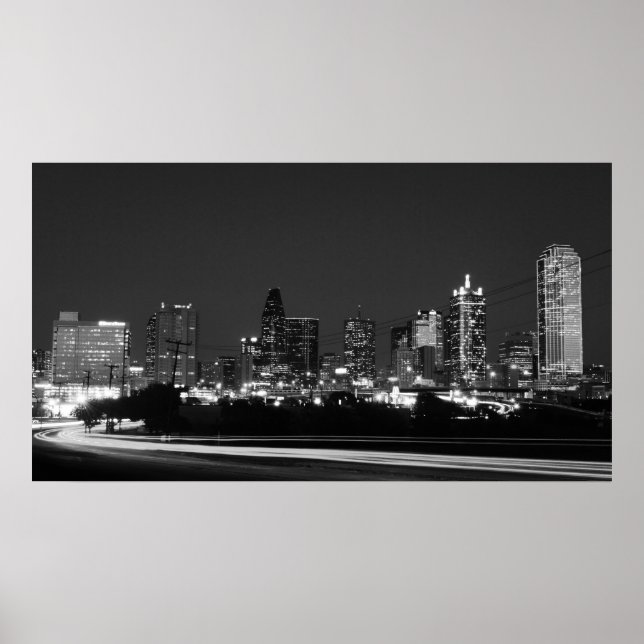 Poster skyline de dallas la nuit (Devant)