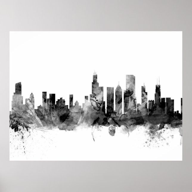 Poster Skyline de l'Illinois (Devant)
