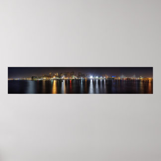 Poster Skyline de nuit de Boston