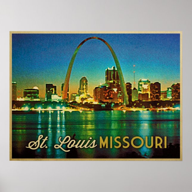 Poster Skyline de Saint-Louis Missouri (Devant)