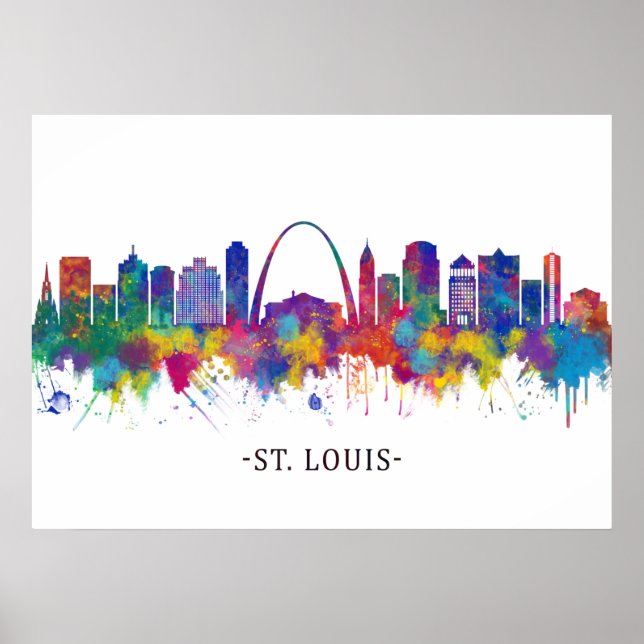 Poster Skyline de Saint-Louis Missouri (Devant)