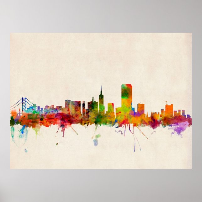 Poster Skyline de San Francisco City (Devant)