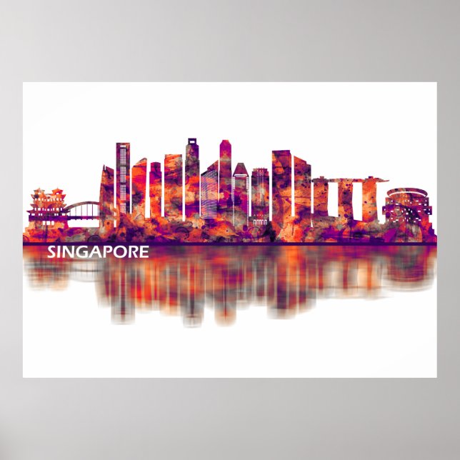 Poster Skyline de Singapour (Devant)