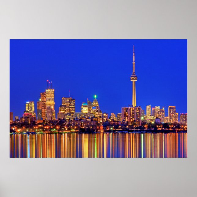 Poster Skyline du centre-ville de Toronto la nuit (Devant)