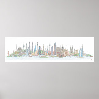 Poster Skyline du monde