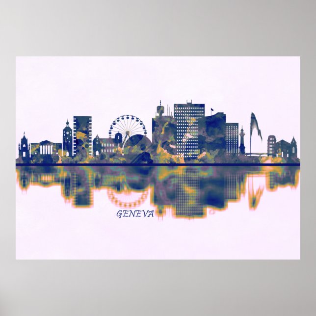 Poster Skyline Genève (Devant)