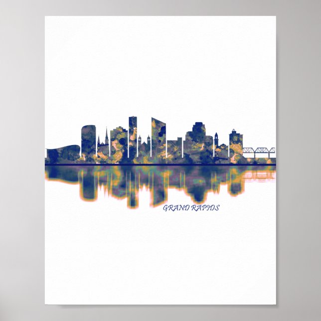 Poster Skyline Grand Rapids (Devant)